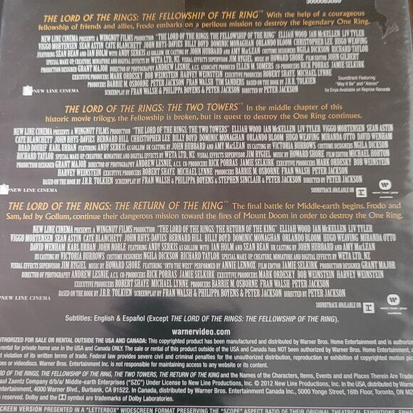 The Lord of the Rings DVD 3 Movies Fellowship Two Towers Return of the King - Picture 4 of 5